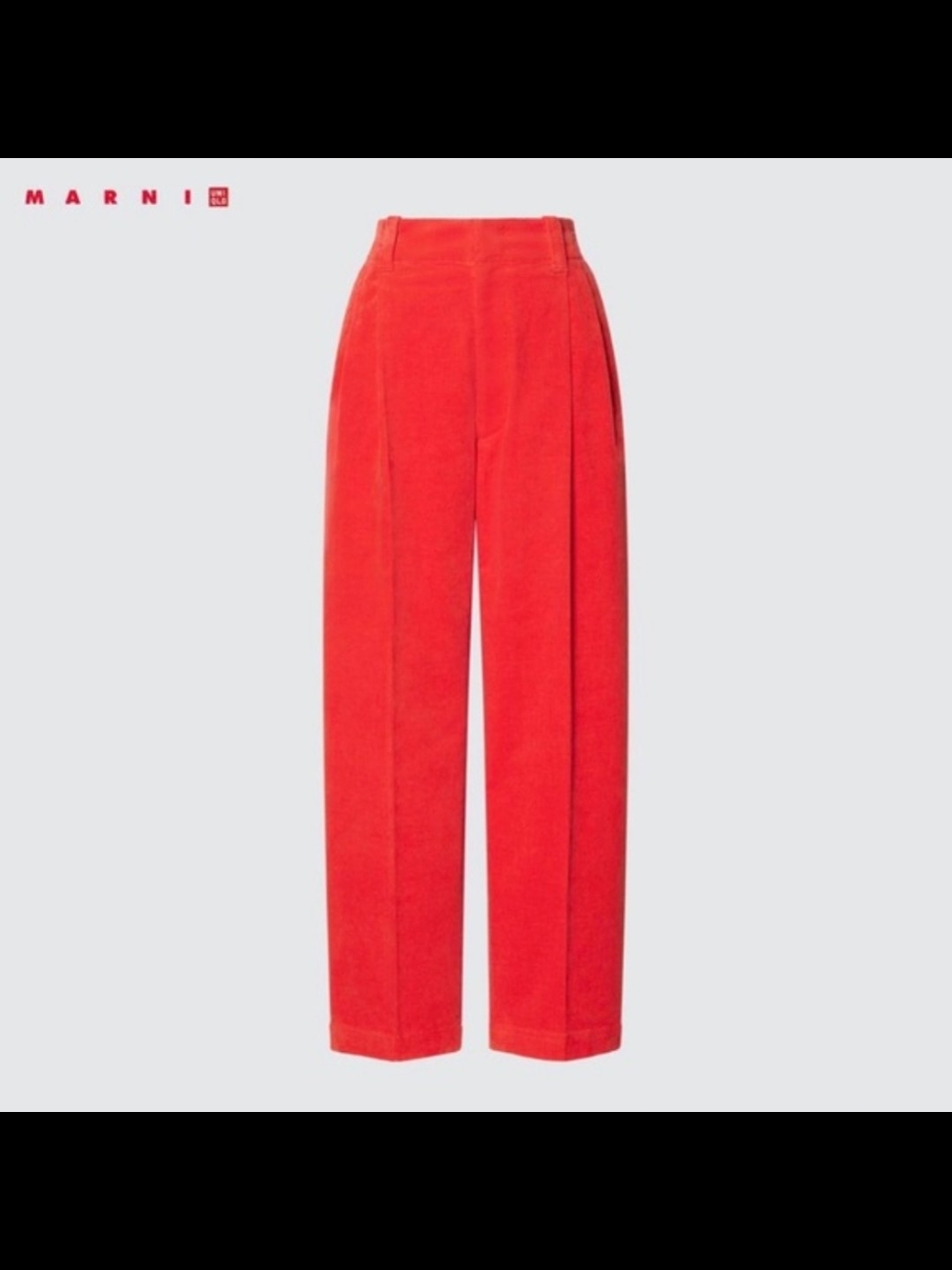 Marni Red Wide-Leg Corduroy Pants - Picture 2 of 4